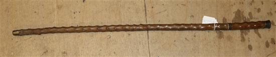 Cane with drinking phial